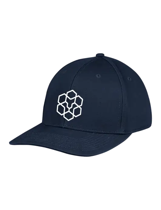 Premium Modern Structured Twill Navy Snapback Cap w/Icon Logo