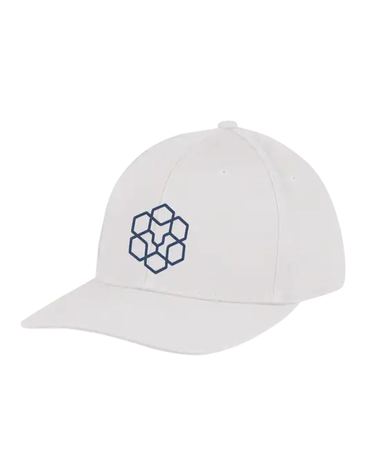 Premium Modern Structured Twill White Snapback Cap w/Icon Logo