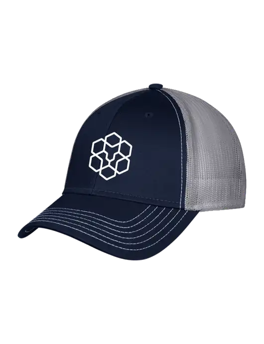 Navy & Grey Mesh Trucker Cap Snap Back w/Icon Logo