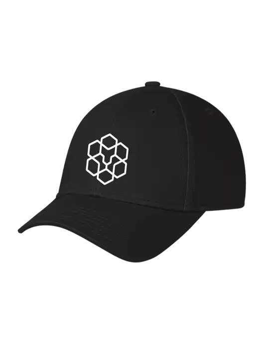 Black Structured Cap Hook & Loop w/Icon Logo