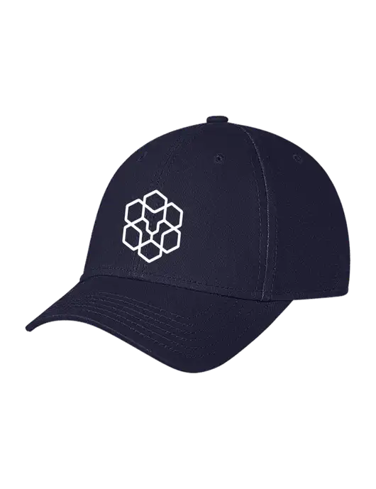 Navy Structured Soft Snap Closure Hook & Loop Cap w/Icon Logo