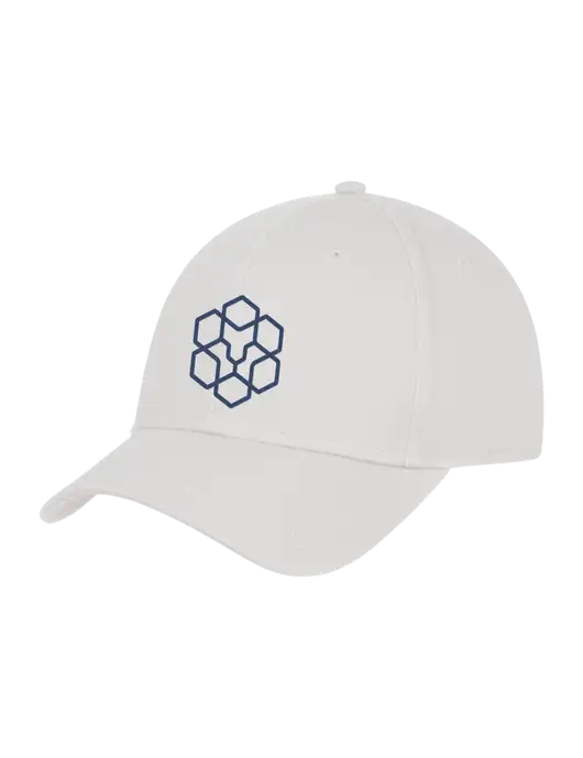 White Structured Cap Hook & Loop w/Icon Logo