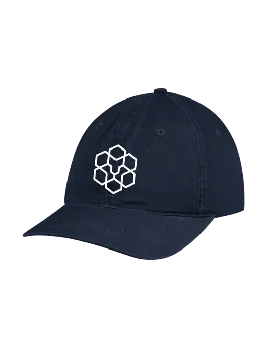 Garment Washed Unstructured Twill Navy Cap w/Icon Logo