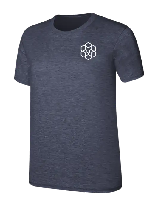 Womens Ring Spun Heather Navy 4.5 oz T-Shirt w/Icon Logo