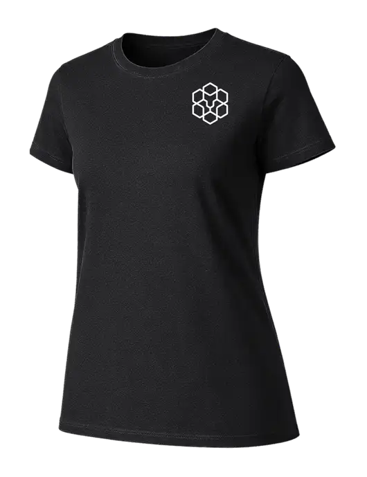 Womens Ring Spun Jet Black 4.5 oz T-Shirt w/Icon Logo