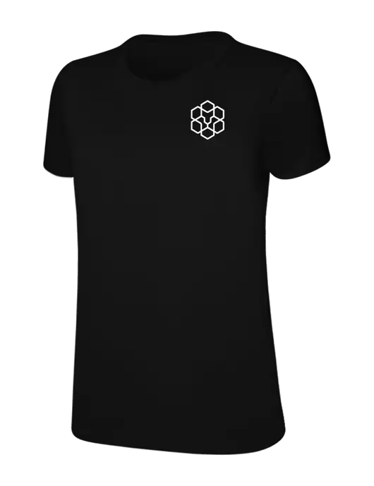 Womens Ring Spun Jet Black 4.5 oz T-Shirt w/Icon Logo