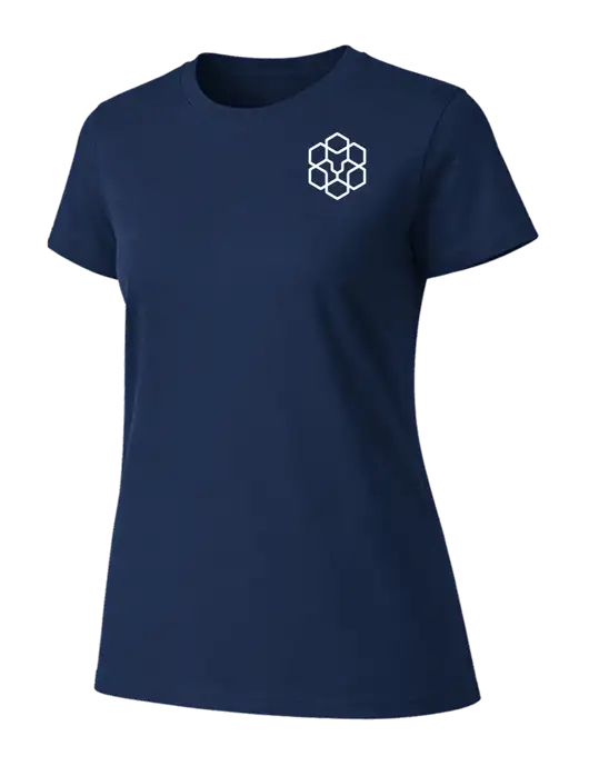 Womens Ring Spun Navy 4.5 oz T-Shirt w/Icon Logo