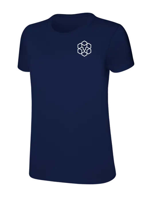Womens Ring Spun Navy 4.5 oz T-Shirt w/Icon Logo