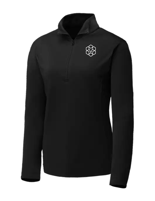 Black Womens Posicharge Competitor ¼ Zip Pullover w/Icon Logo