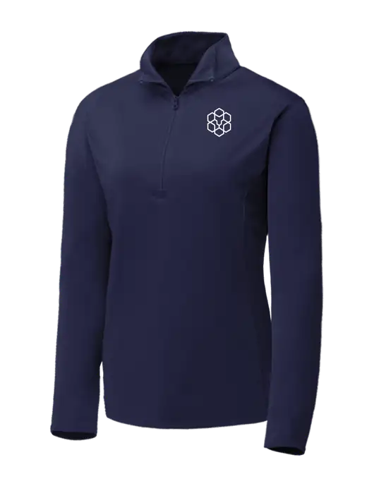 Navy Womens Posicharge Competitor ¼ Zip Pullover w/Icon Logo