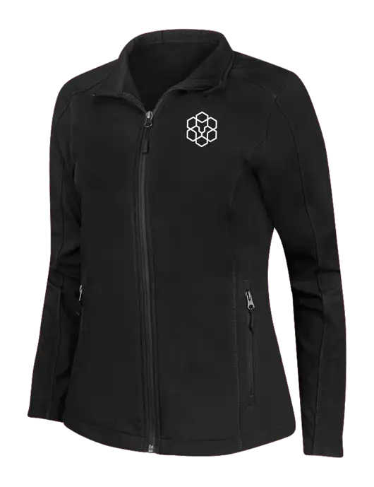Black Womens Core Soft Shell Jacket w/Icon Logo