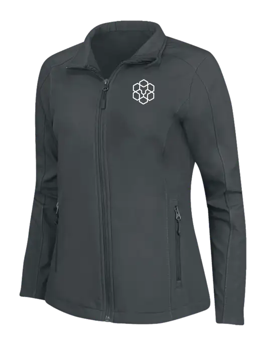 Charcoal Grey Womens Core Soft Shell Jacket w/Icon Logo