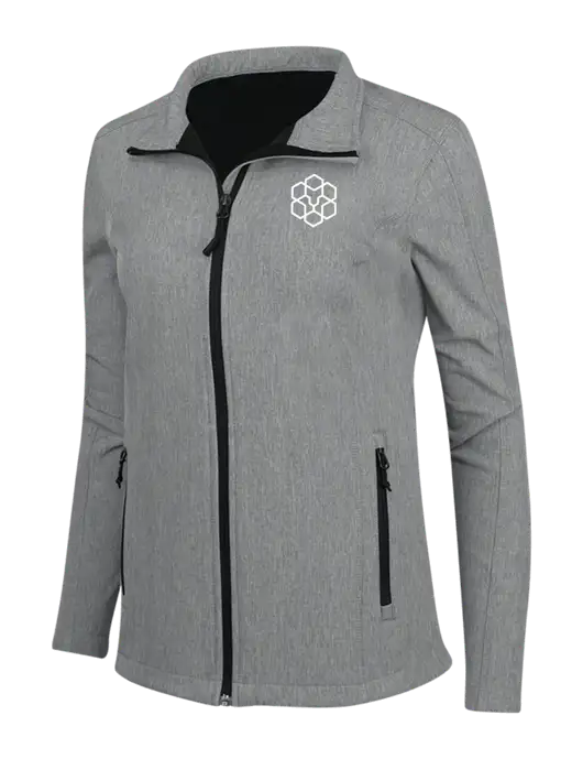 Medium Grey Heather Womens Core Soft Shell Jacket w/Icon Logo