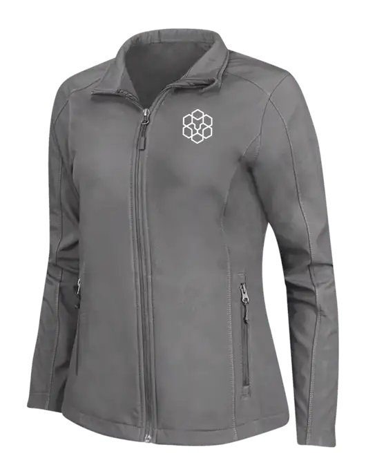Medium Grey Womens Core Soft Shell Jacket w/Icon Logo