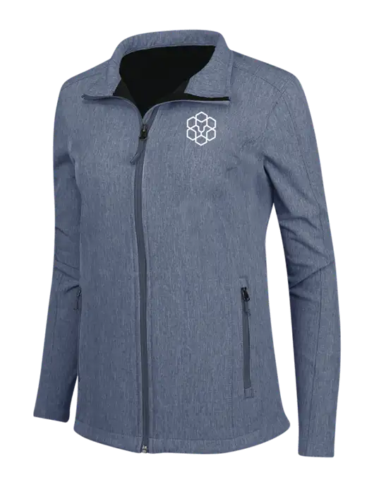 Navy Heather Womens Core Soft Shell Jacket w/Icon Logo