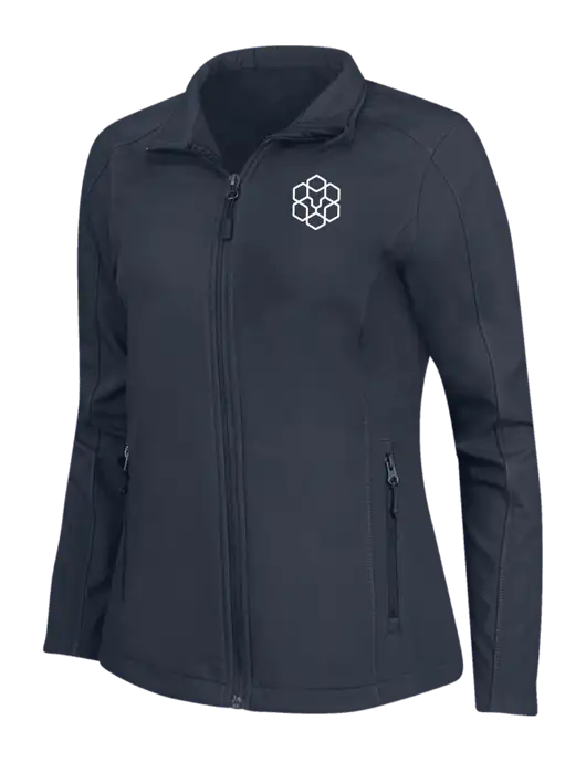 Navy Womens Core Soft Shell Jacket w/Icon Logo