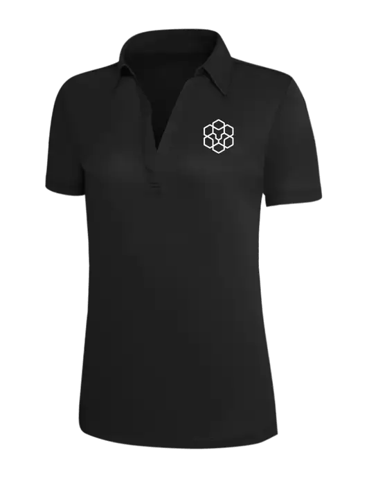 Black Silk Touch Womens Performance Polo w/Icon Logo
