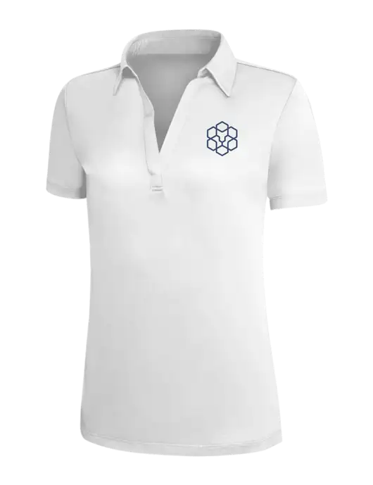 White Silk Touch Womens Performance Polo w/Icon Logo