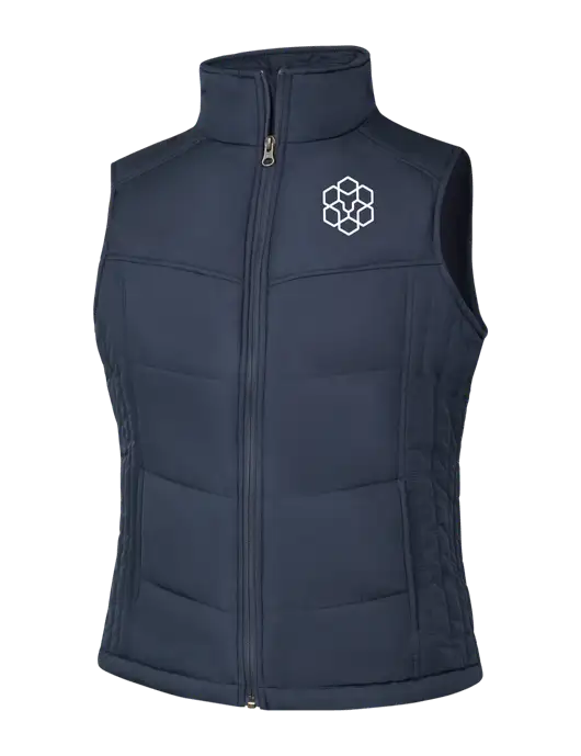  Womens Dark Slate/Black Puffy Vest w/Icon Logo