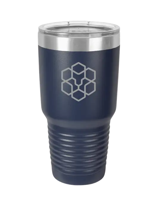 Polar Camel 30 oz Powder Coated Navy Vacuum Insulated Tumbler w/Icon Logo