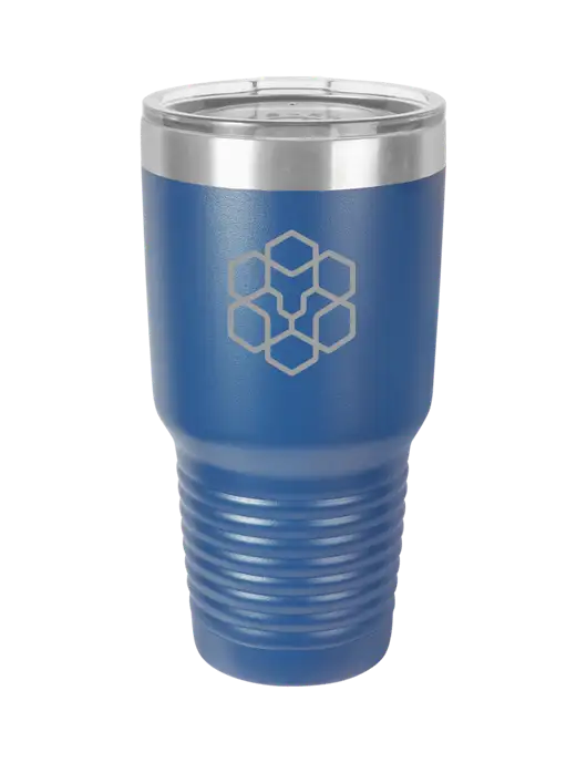 Polar Camel 30 oz Powder Coated Royal Vacuum Insulated Tumbler w/Icon Logo