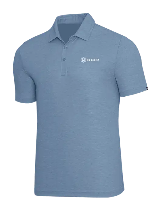 TravisMathew Slate Blue Heather Oceanside Polo w/ROR Logo