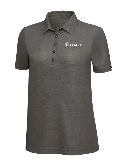 TravisMathew Black Heather Womens Oceanside Polo w/ROR Logo