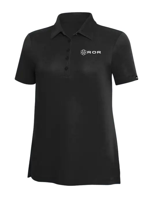 TravisMathew Black Solid Womens Oceanside Polo w/ROR Logo