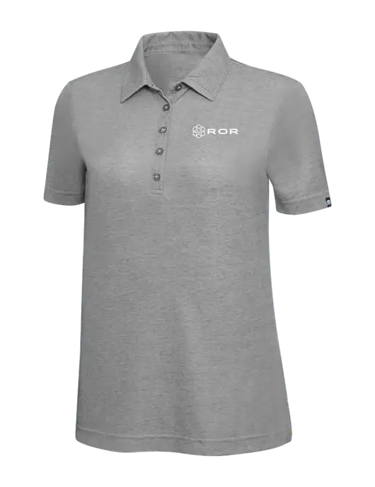 TravisMathew Grey Heather Womens Oceanside Polo w/ROR Logo