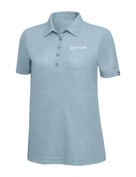 TravisMathew Light Blue Heather Womens  Oceanside Polo w/ROR Logo