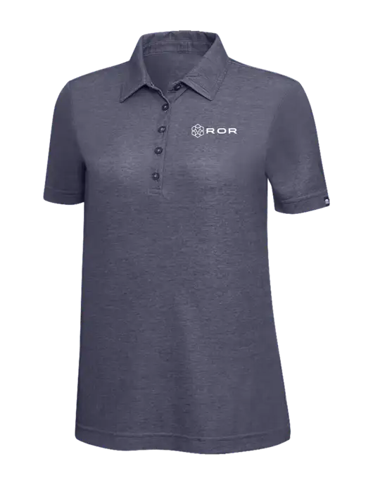 TravisMathew Navy Heather Womens Oceanside Polo w/ROR Logo