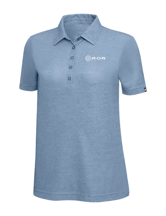 TravisMathew Slate Blue Heather Womens Oceanside Polo w/ROR Logo
