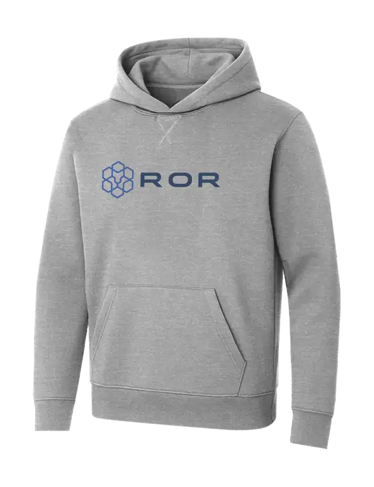 Allmade Granite Grey Heather Organic French Terry Pullover Hoodie w/ROR Logo