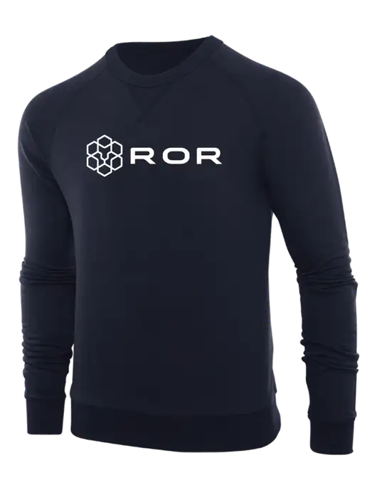 Allmade Dark Navy Organic French Terry Crewneck Sweatshirt w/ROR Logo