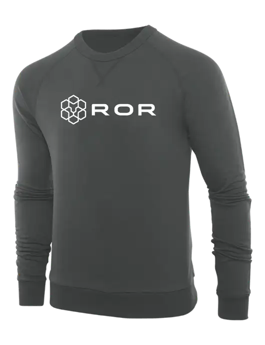 Allmade Charcoal Grey Organic French Terry Crewneck Sweatshirt w/ROR Logo