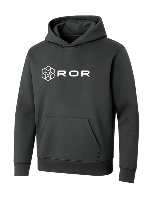 Allmade Charcoal Grey Organic French Terry Pullover Hoodie w/ROR Logo