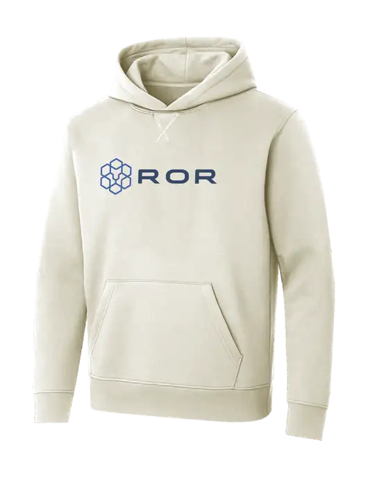 Allmade White Sand Organic French Terry Pullover Hoodie w/ROR Logo