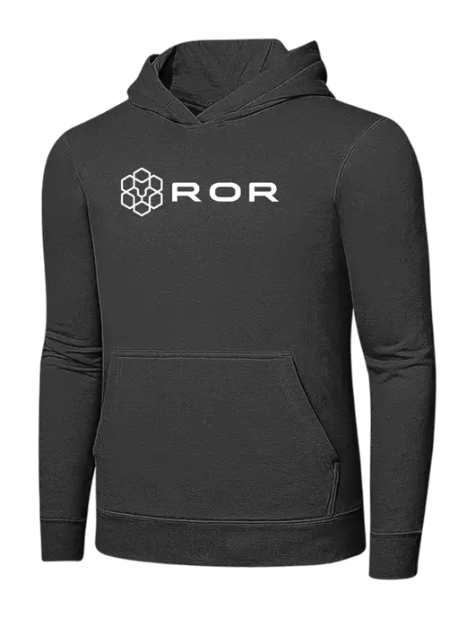 Charcoal 7.8 oz Ring Spun Hooded Sweatshirt w/ROR Logo
