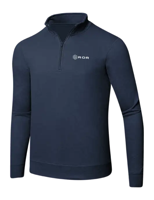 Team Navy 8.5 oz Ring Spun 1/4 Zip Pullover Sweatshirt w/ROR Logo