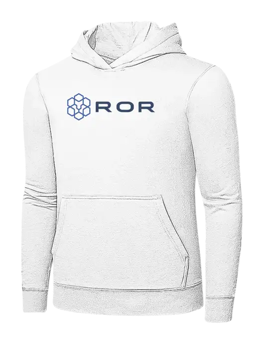 White 7.8 oz Ring Spun Hooded Sweatshirt w/ROR Logo