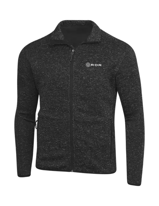 Black Heather Sweater Fleece Jacket w/ROR Logo