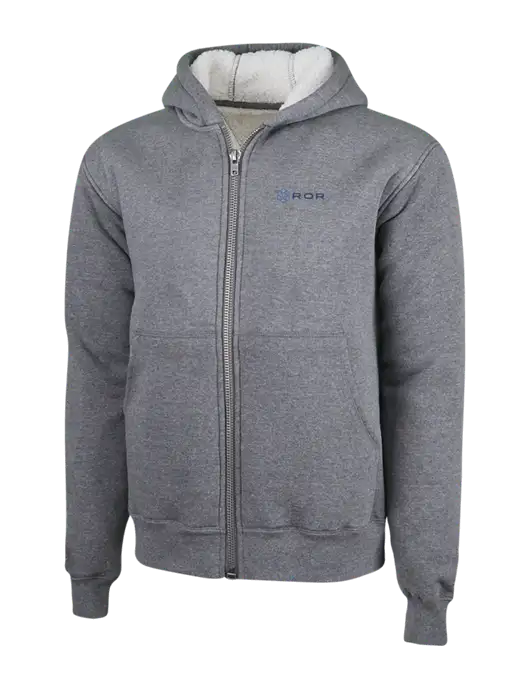 Cornerstone Grey Heather Heavyweight Sherpa Lined Hooded Fleece Jacket w/ROR Logo