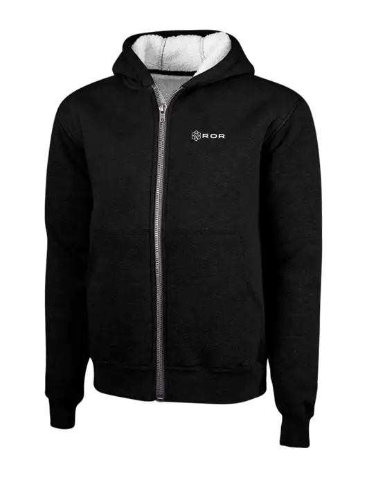 Cornerstone Black Heavyweight Sherpa Lined Hooded Fleece Jacket w/ROR Logo