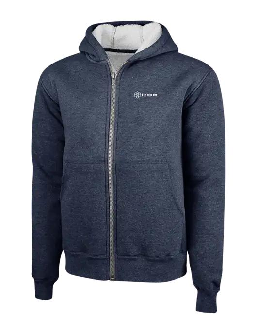 Cornerstone Navy Heavyweight Sherpa Lined Hooded Fleece Jacket w/ROR Logo