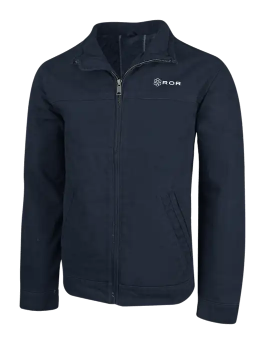 Cornerstone Navy Washed Duck Cloth Flannel Lined Work Jacket w/ROR Logo