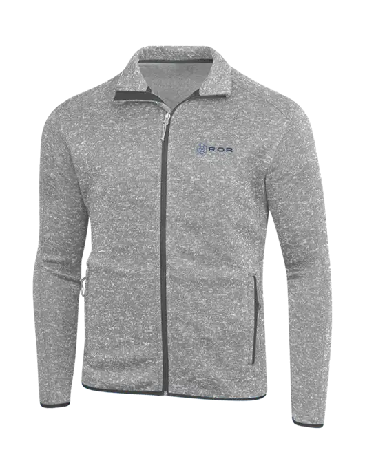 Grey Heather Sweater Fleece Jacket w/ROR Logo