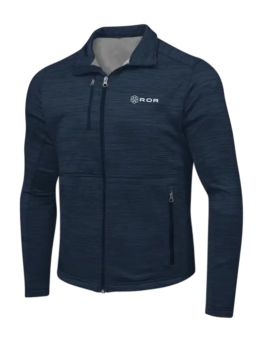 Navy Digi Stripe Fleece Jacket w/ROR Logo