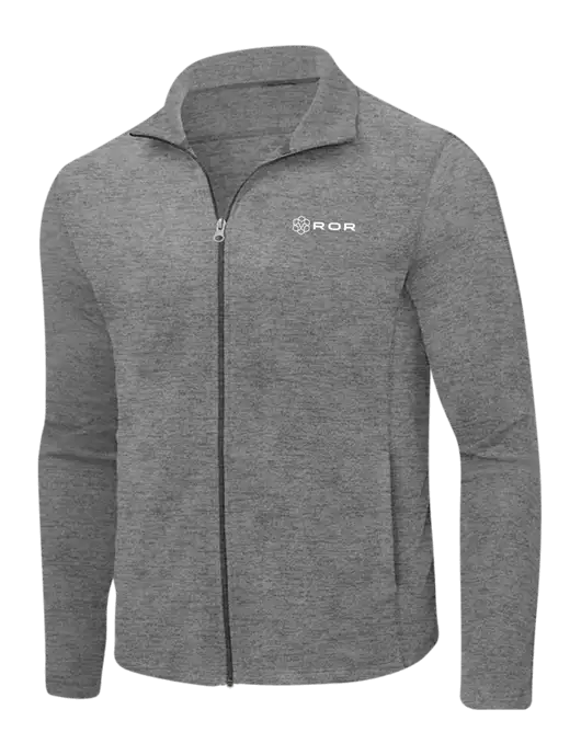 Medium Grey Heather Microfleece Full-Zip Jacket w/ROR Logo
