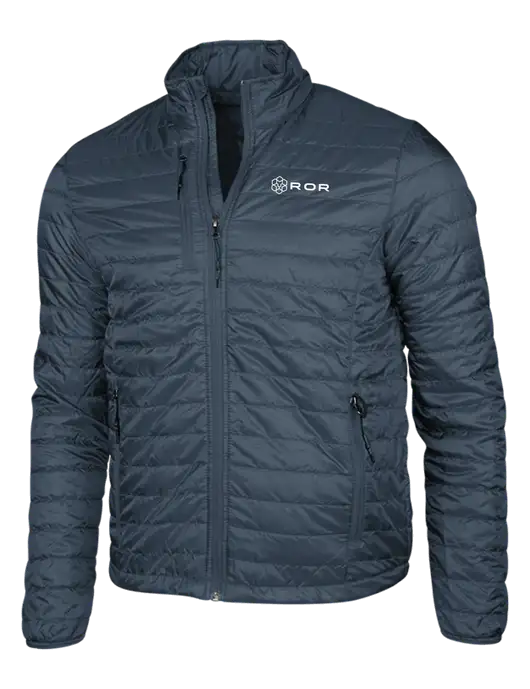 Navy Puffy Packable Jacket w/ROR Logo