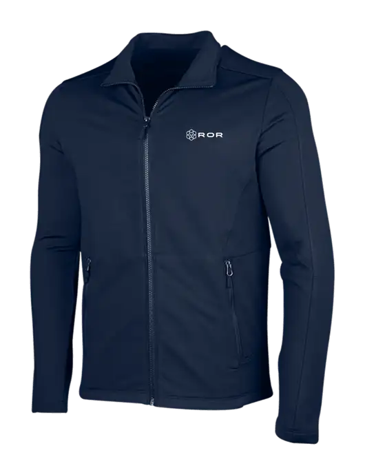 Navy Grid Fleece Jacket w/ROR Logo